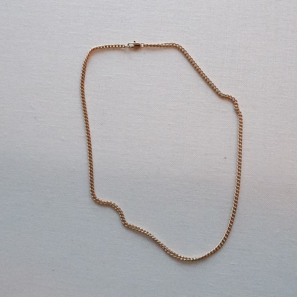 Thin Simple Curb Link Necklace for Men and Women - 14K gold plated - Picture 1 of 2